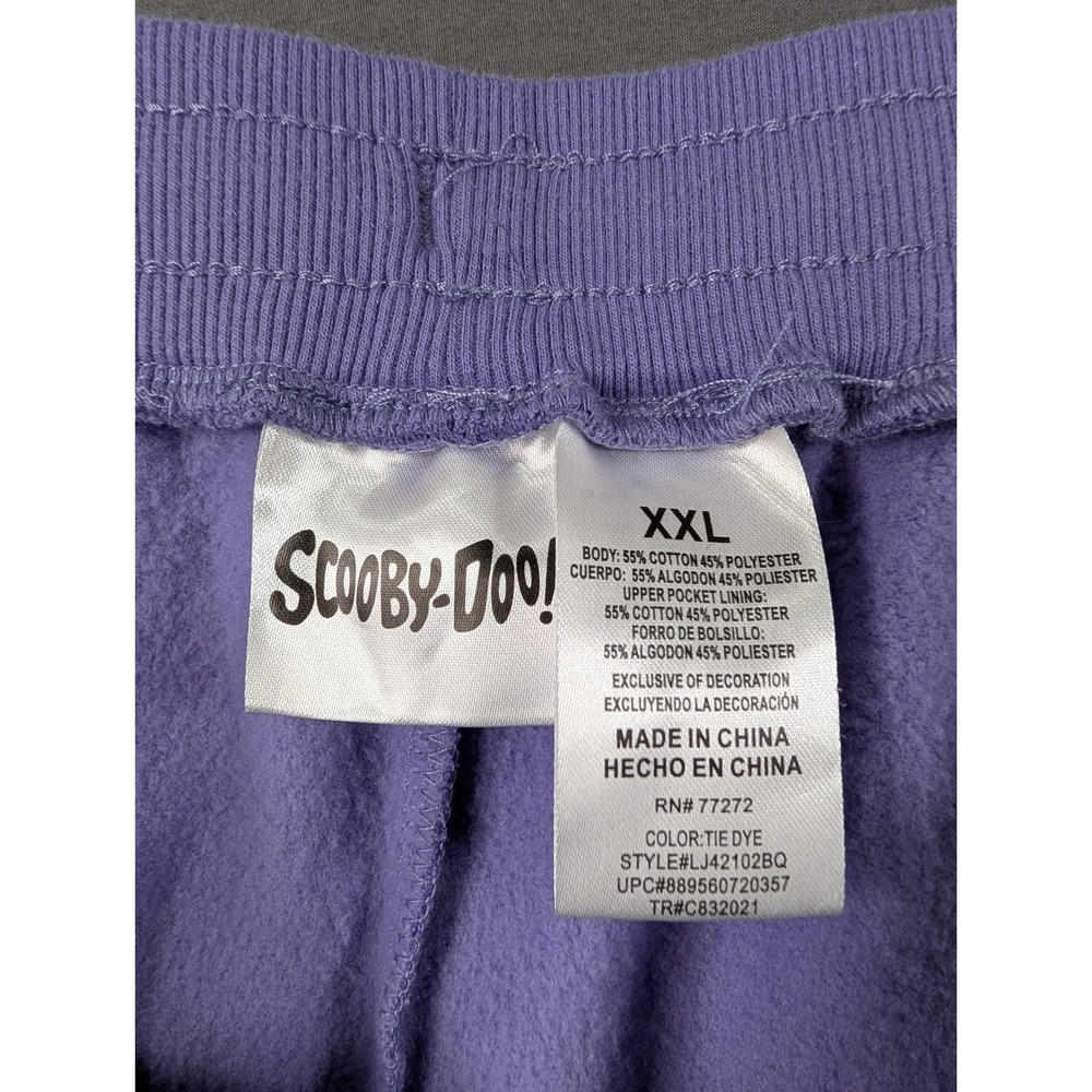 Scooby-Doo Keep on Snackin Purple Tie Dye Jogger Sweatpants Mens XXL - Picture 6 of 7
